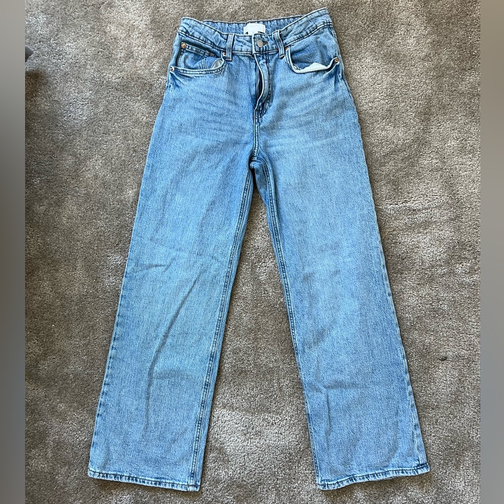 H&M WIDE HIGH WAISTED JEANS